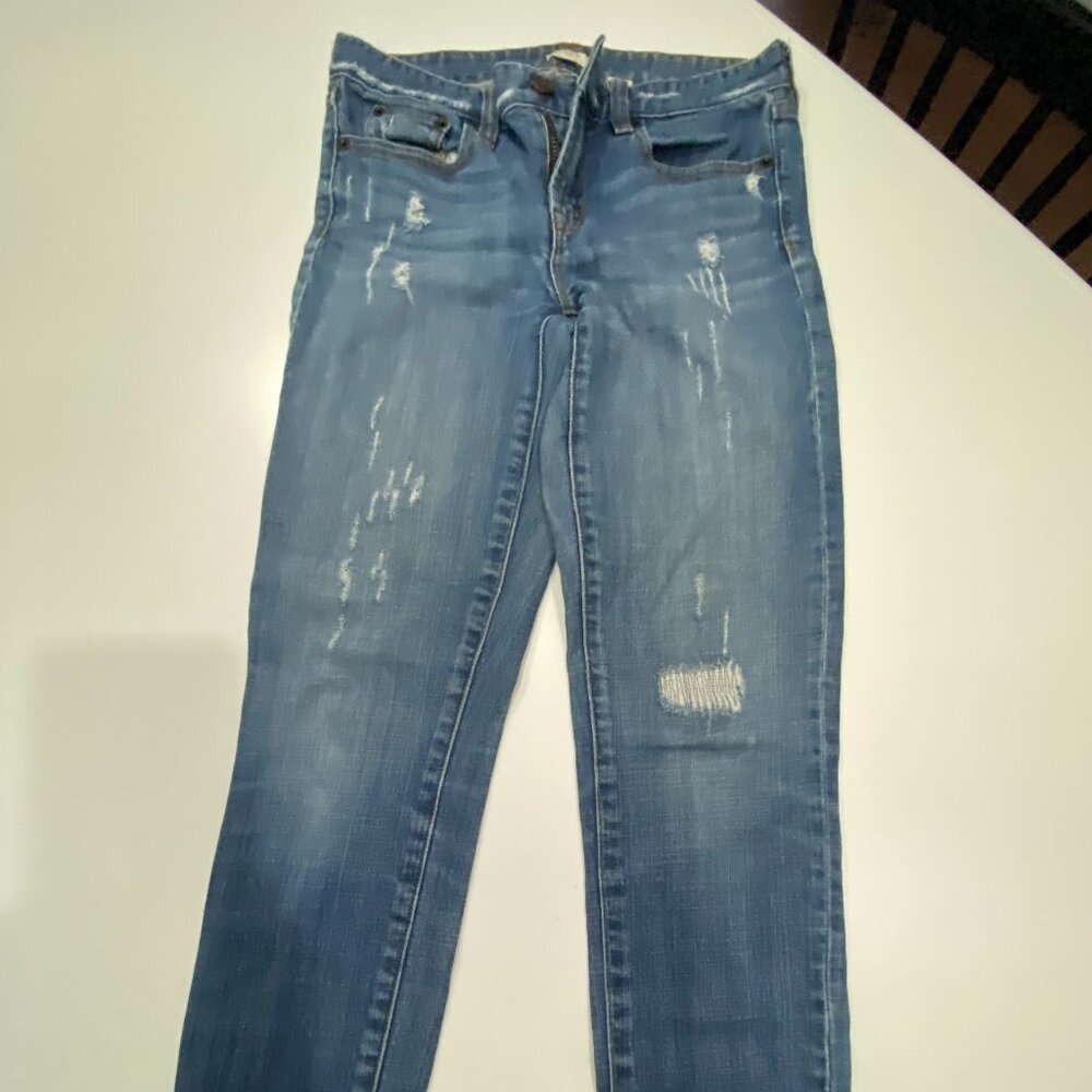 J. Crew Stretch Destressed Jeans 25